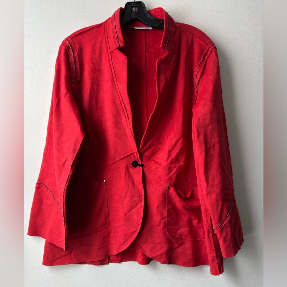 NWOT Lemon Grass Women's Suede Blazer in Cherry